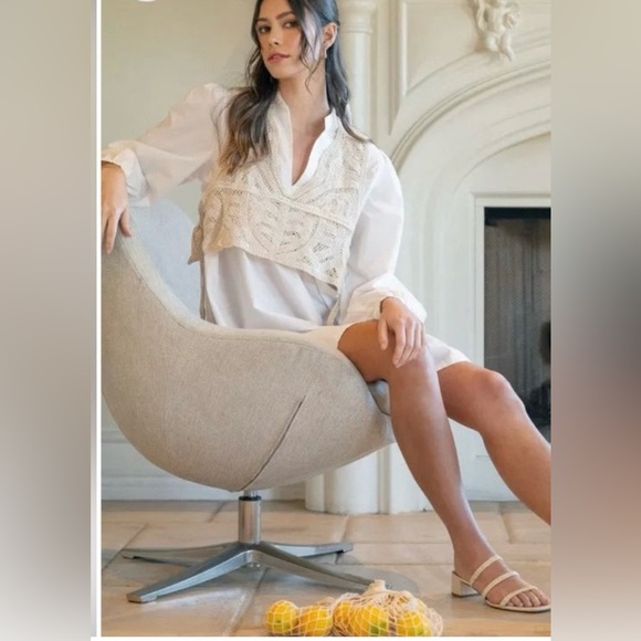 👗Annie wear white dress with crochet vest - Picture 3 of 13